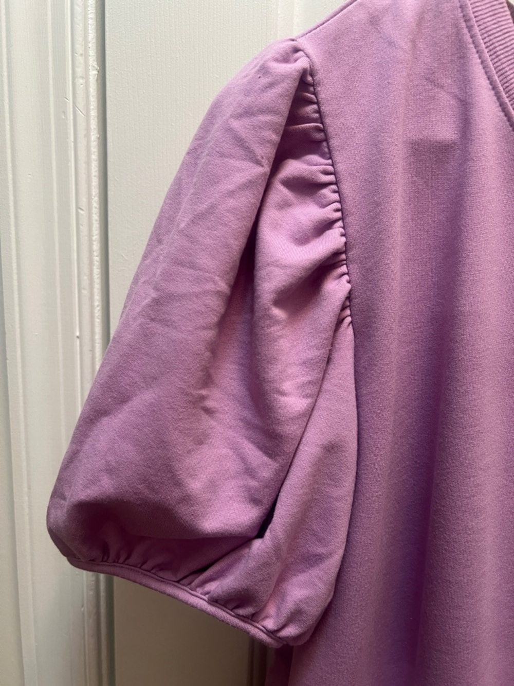 English Factory Lilac Puff Sleeve Tiered Dress -Sz L - Picture 3 of 5